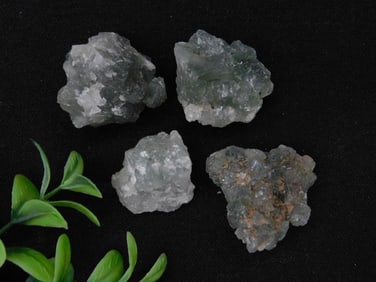 Four Green Mineral Rocks for Collectors