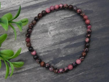 Rhodonite Beaded Stretch Bracelet