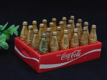 Vintage Coca-Cola Crate with Miniature Bottles