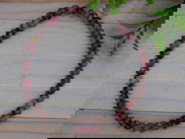 Pink and Brown Beaded Bracelet Rock Stone Lapidary Specimen