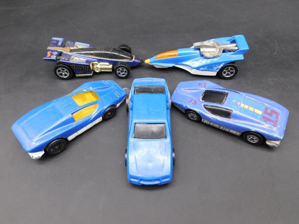 Lot of Mattel Hot Wheels Cars with Blue Designs: Lot of Mattel Hot Wheels Cars with Blue Designs