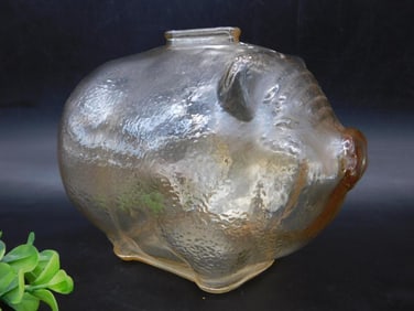 Clear Glass Piggy Bank with Coin Slot Opening