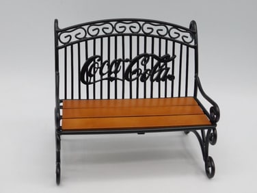 COCA-COLA COKE WOODEN AND METAL BENCH