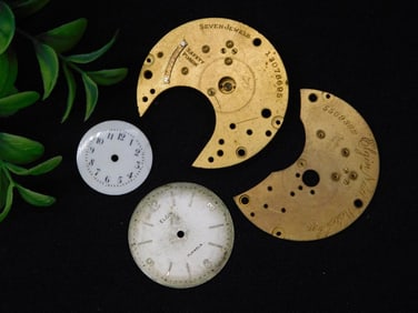 Vintage Watch Movement Parts and Dials Lot WATCHMAKER WATCHMAKING TOOLS