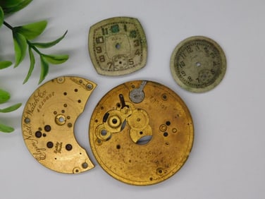 Antique Elgin Pocket Watch Movement Parts WATCHMAKER WATCHMAKING TOOLS