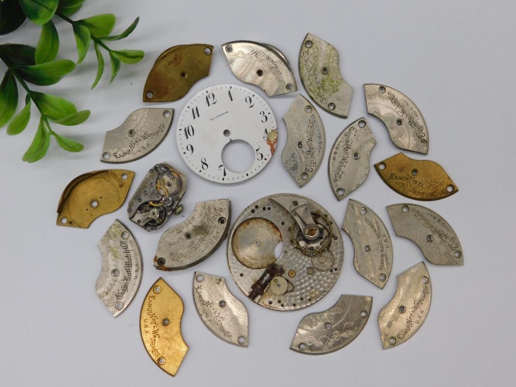 Elgin National Watch Co. Watch Parts and Movements WATCHMAKER WATCHMAKING TOOLS: Elgin National Watch Co. Watch Parts and Movements WATCHMAKER WATCHMAKING TOOLS