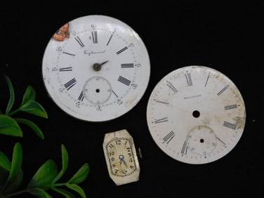 Vintage Enamel Watch Faces and Components WATCHMAKER WATCHMAKING TOOLS