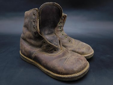 ANTIQUE LEATHER LACE UP BABY SHOES VINTAGE ANTIQUE