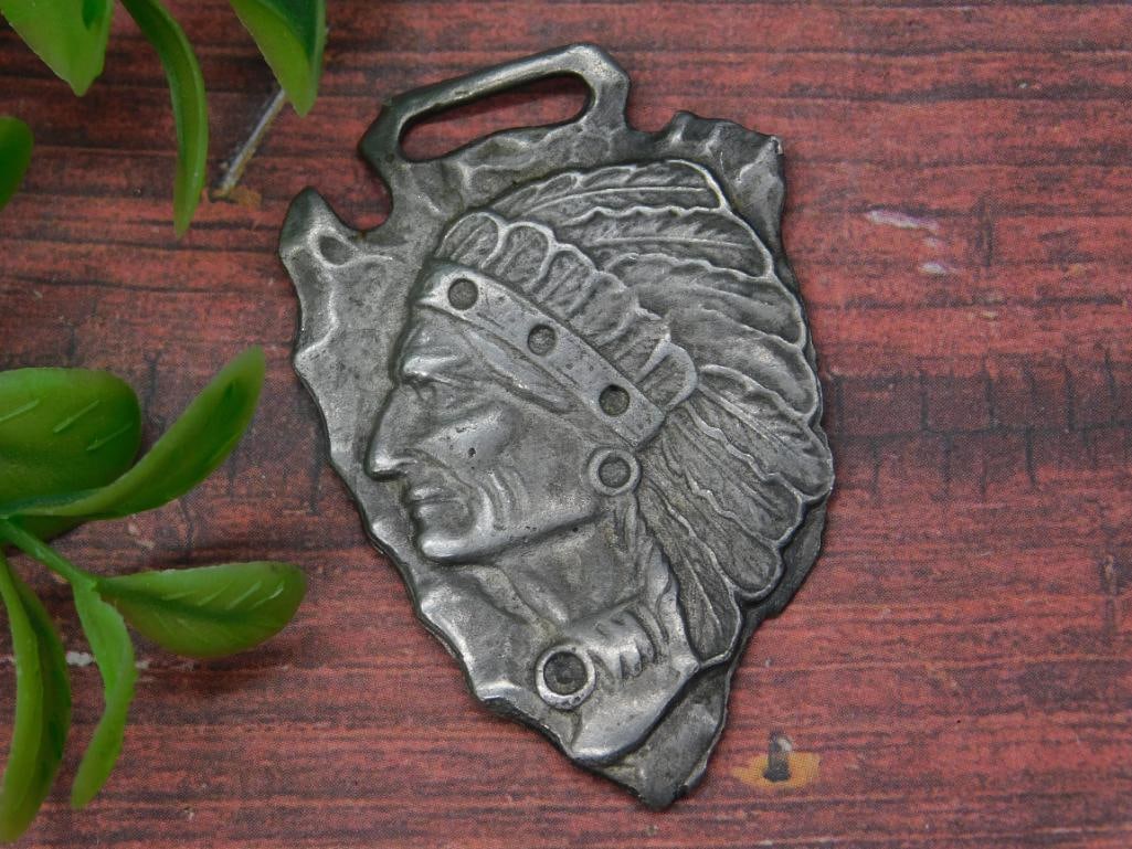 CHIEF ARROWHEAD WATCH FOB VINTAGE ANTIQUE: CHIEF ARROWHEAD WATCH FOB VINTAGE ANTIQUE