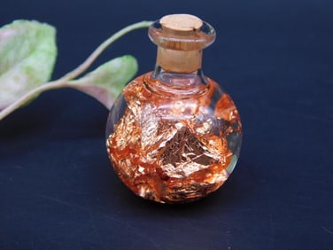 Glass Sphere with Embedded Copper Foil and Cork Stopper