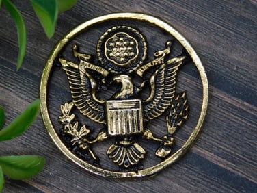 Gold-Tone Metal United States Eagle Emblem