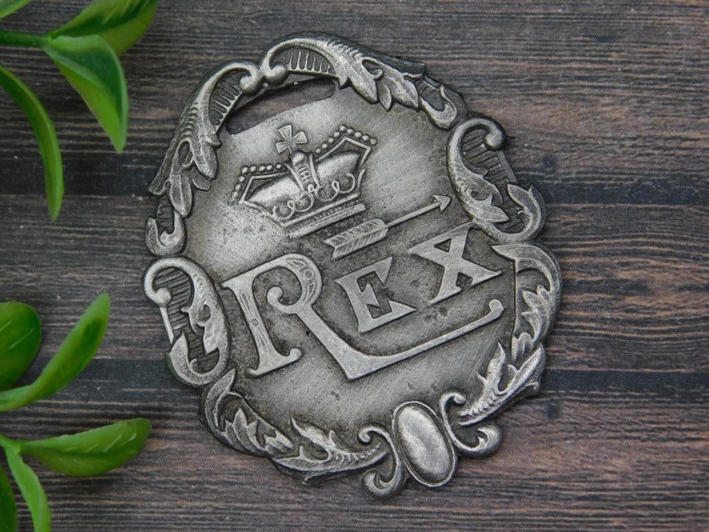 Decorative Silver-Toned Rex Watch Fob: Decorative Silver-Toned Rex Watch Fob