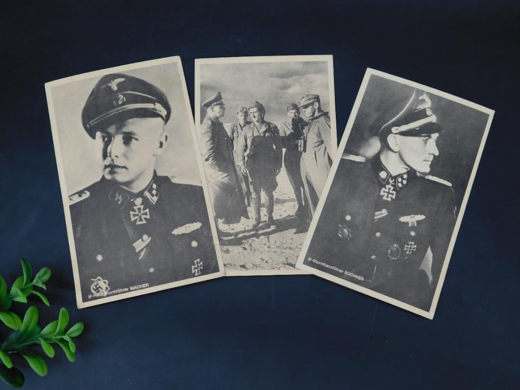 Set of Three Historical Postcards with Military Themes: Set of Three Historical Postcards with Military Themes