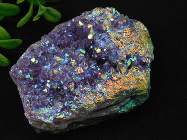 Iridescent Purple Druzy Quartz Geode Specimen