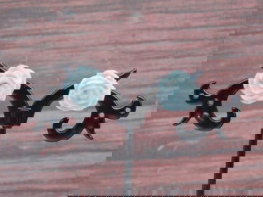 Light Blue Rose-Shaped Earrings