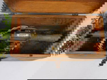 Vintage Surveying Tool in Wooden Case