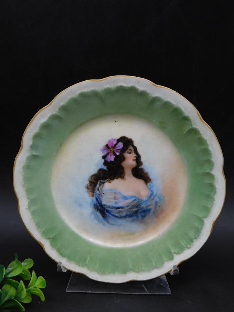 Hand-Painted Porcelain Plate with Floral Design by Sevres: Hand-Painted Porcelain Plate with Floral Design by Sevres