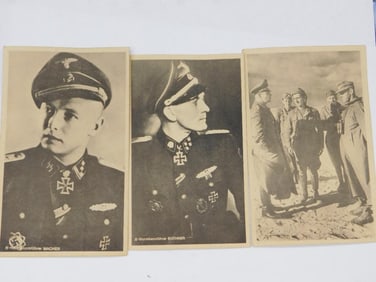 Three Vintage Military-Themed Postcards