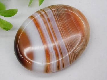 Banded Carnelian Worry Stone ROCK STONE LAPIDARY SPECIMEN
