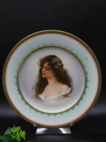 Antique LS&S Carlsbad Austria Portrait Plate