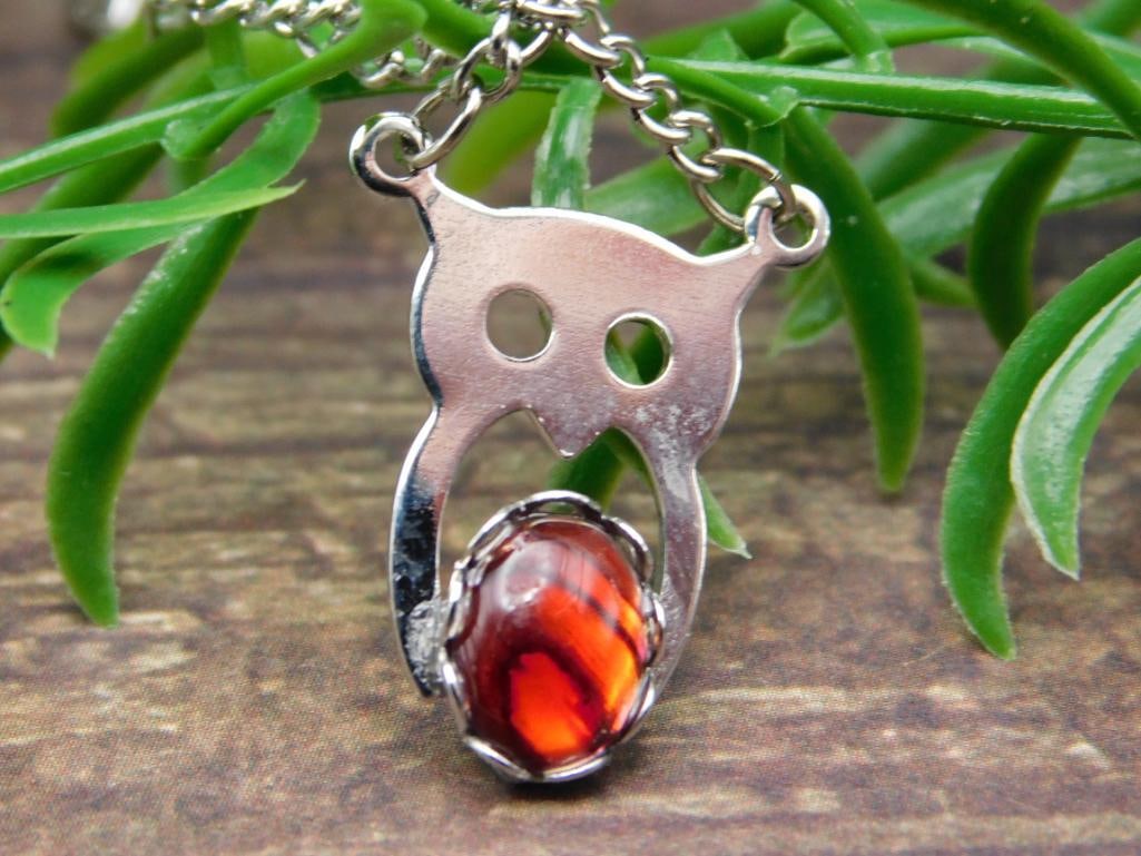 ABALONE OWL PENDANT NECKLACE ROCK STONE LAPIDARY SPECIMEN: ABALONE OWL PENDANT NECKLACE ROCK STONE LAPIDARY SPECIMEN