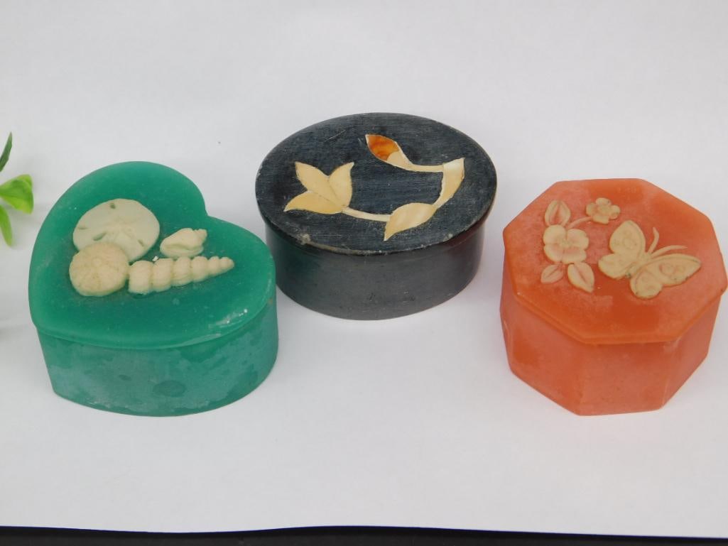 Three Decorative Trinket Boxes: Three Decorative Trinket Boxes