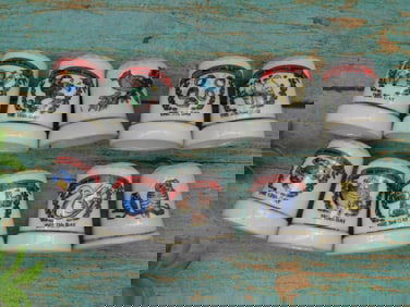 Ten Ceramic Twelve Days of Christmas Thimbles