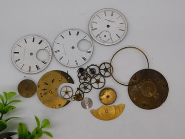 Vintage Pocket Watch Parts and Dials WATCHMAKER WATCHMAKING TOOLS