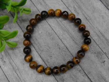 TIGER EYE BEADED BRACELET ROCK STONE LAPIDARY SPECIMEN