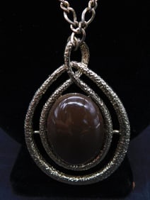 GENUINE STONE PENDANT ON CHAIN NECKLACE