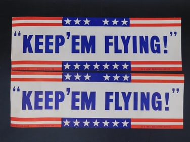 WWII ARMY RECRUITING SERVICE POSTERS KEEP 'EM FLYING VINTAGE ANTIQUE