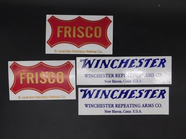 FRISCO AND WINCHESTER ADVERTISING STICKERS