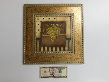 Framed Grapes Decorative Sign