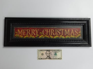 Framed Vintage-Style Merry Christmas Sign