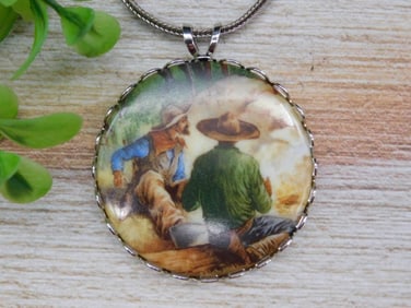 COWBOY PENDANT ON CHAIN NECKLACE