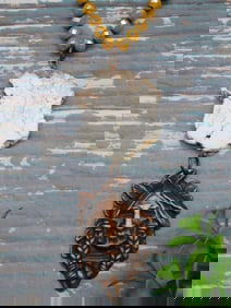 CHIEF AND STONE PENDANT ON SPARKLE BEAD NECKLACE