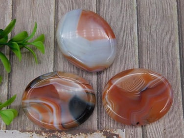 BANDED CARNELIAN WORRY STONES ROCK STONE LAPIDARY SPECIMEN