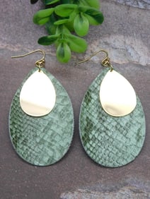 SNAKESKIN PATTERN TEAR DROP EARRINGS