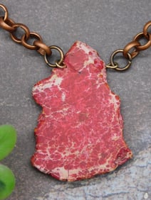 GENUINE STONE PENDANT ON CHAIN NECKLACE ROCK STONE LAPIDARY SPECIMEN