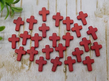 STONE CROSS BEADS ROCK STONE LAPIDARY SPECIMEN