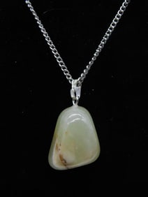 GENUINE STONE PENDANT ON CHAIN NECKLACE ROCK STONE LAPIDARY SPECIMEN