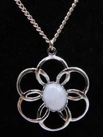 GENUINE STONE PENDANT ON CHAIN NECKLACE ROCK STONE LAPIDARY SPECIMEN