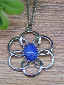 GENUINE STONE PENDANT ON CHAIN NECKLACE ROCK STONE LAPIDARY SPECIMEN