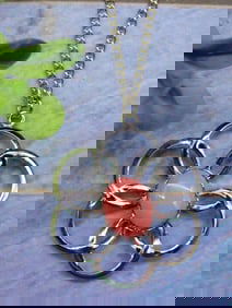 GENUINE STONE PENDANT ON CHAIN NECKLACE ROCK STONE LAPIDARY SPECIMEN