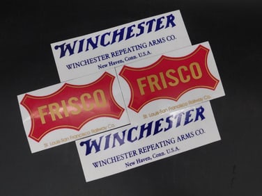WINCHESTER AND FRISCO ADVERTISING STICKERS