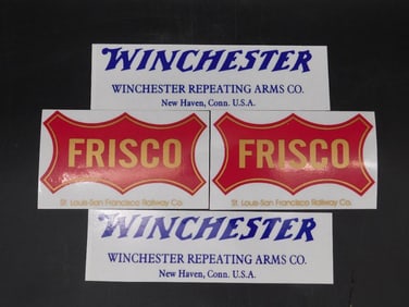 WINCHESTER AND FRISCO ADVERTISING STICKERS