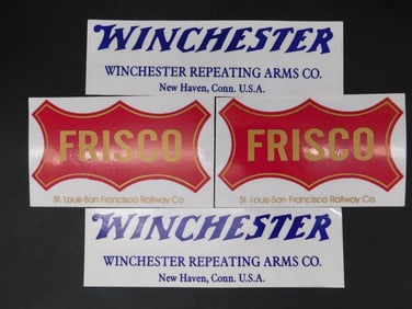 WINCHESTER AND FRISCO ADVERTISING STICKERS