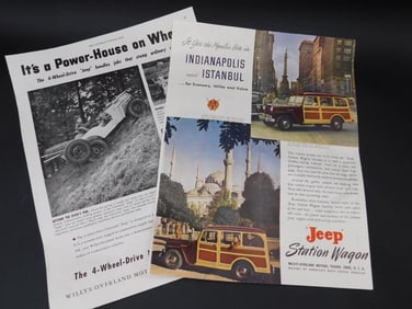 JEEP ADVERTISING INSERTS VINTAGE AUTOMOBILIA EPHEMERA