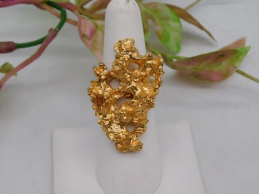 Gold Nugget-Style Ring in Textured Design