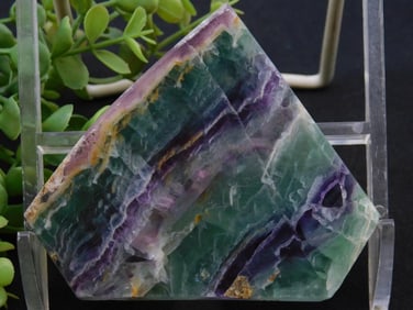RAINBOW Fluorite SLAB with Multi-Colored Bands ROCK STONE LAPIDARY SPECIMEN